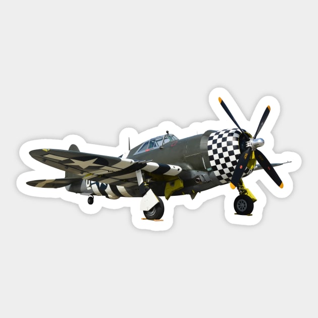 P-47 Thunderbolt (front print) Sticker by Doc Dakota's Trading Post